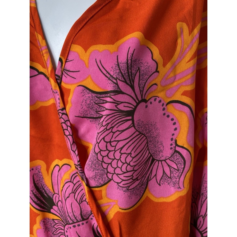 Boo Hoo Womens Wide Leg Jumpsuit Size 14 Easter Wedding Guest Tropical Coastal - Picture 6 of 11